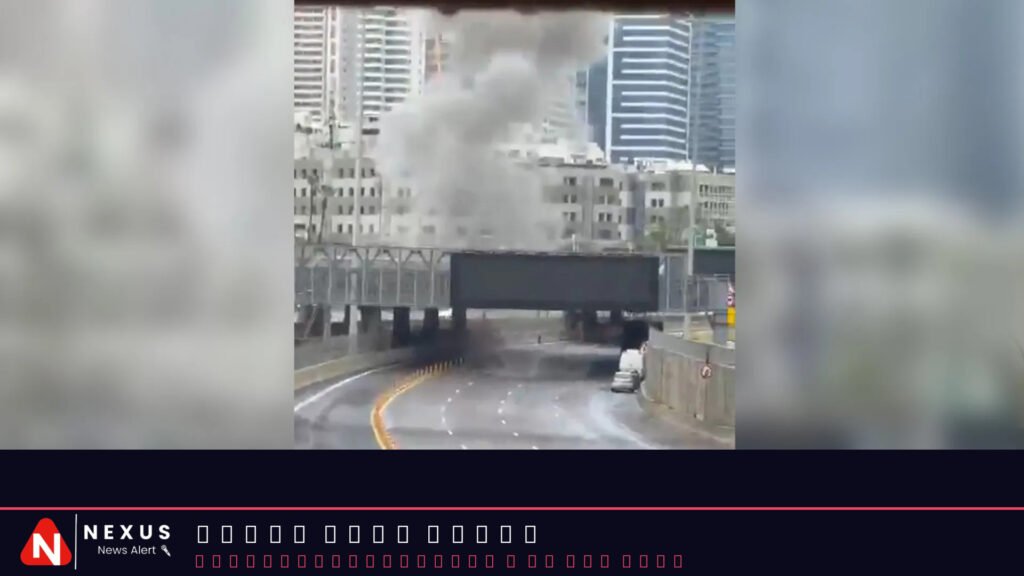 Moment Iranian strike hits central Tel Aviv